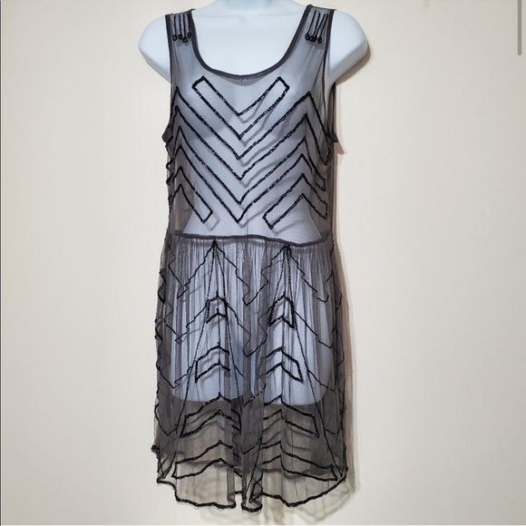 Free People Sheer Beaded Slip Dress S NWT - Picture 3 of 7